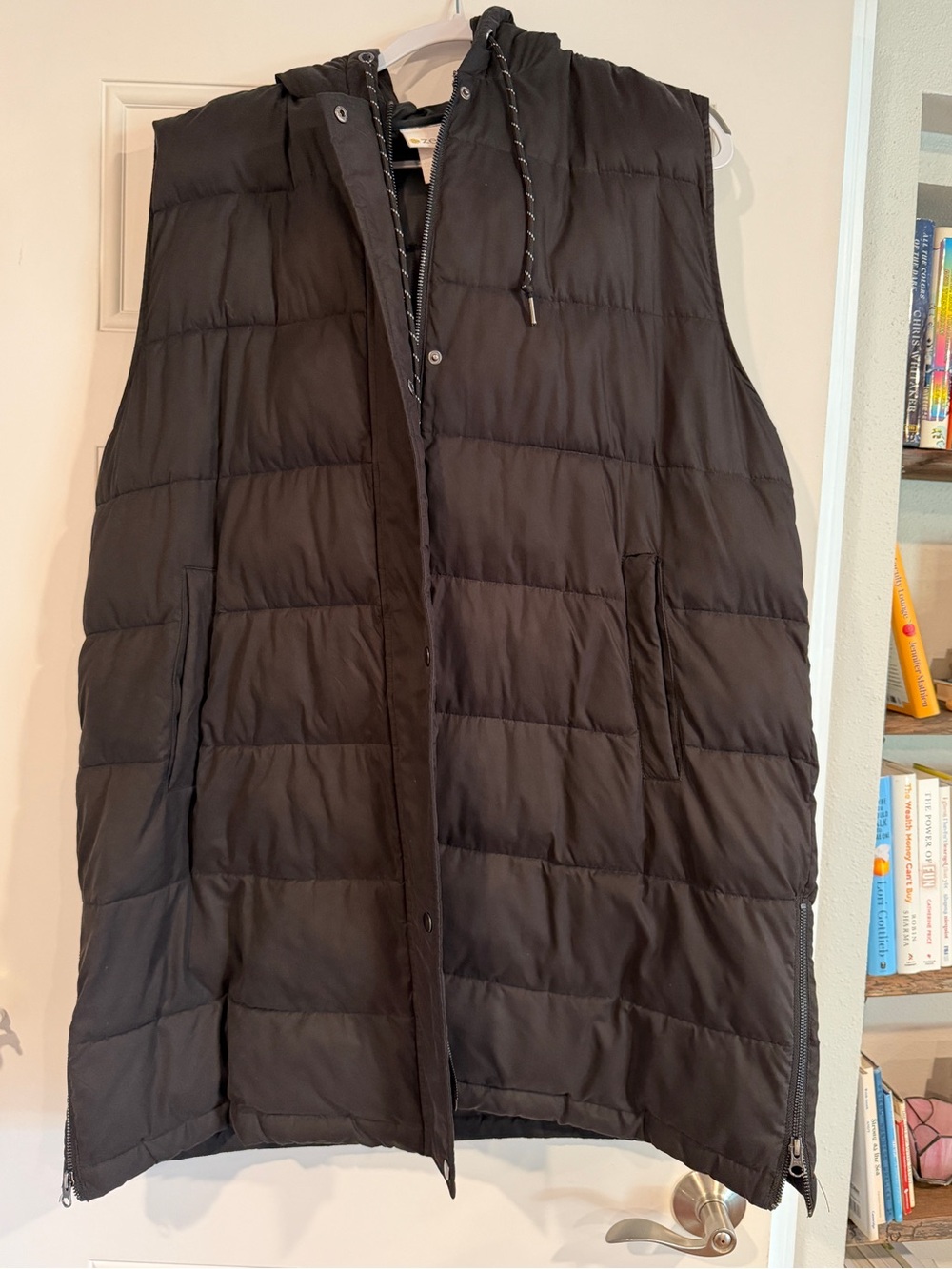 Zella women’s plus size Black Quilted Hooded Puffer Vest